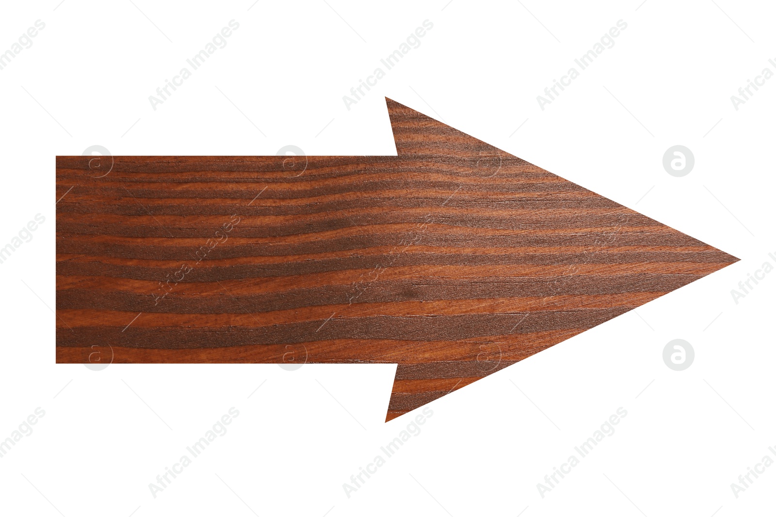 Image of Arrow with wooden texture isolated on white