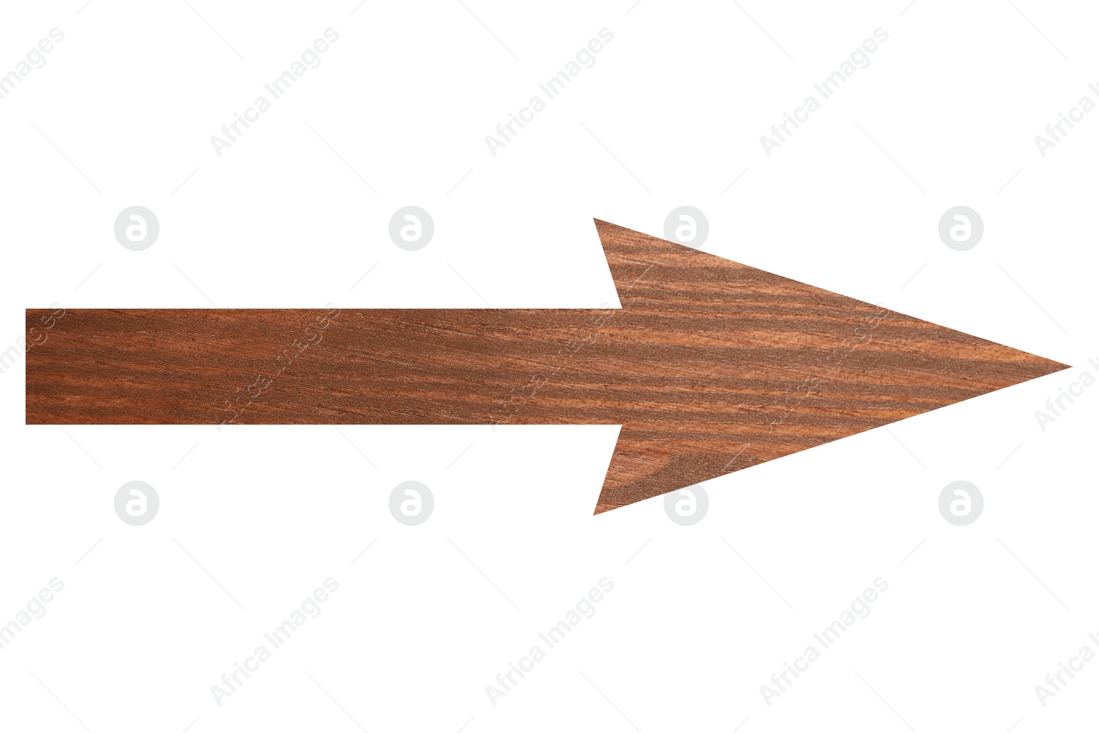 Image of Arrow with wooden texture isolated on white