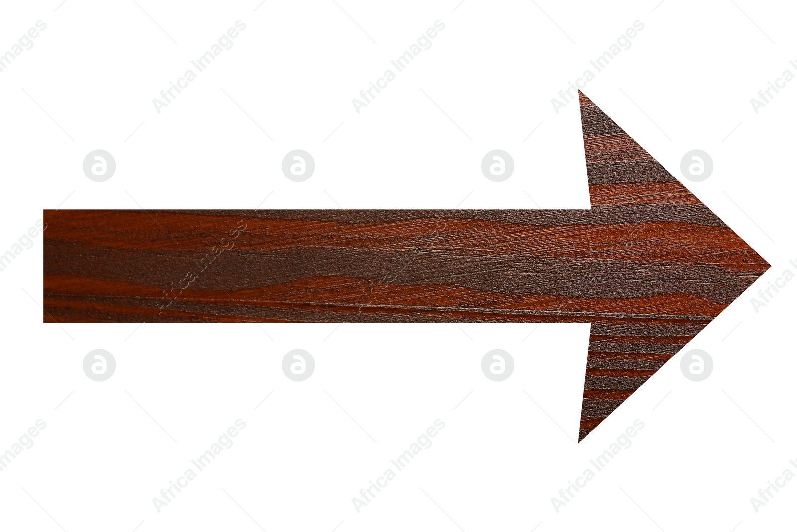 Image of Arrow with wooden texture isolated on white