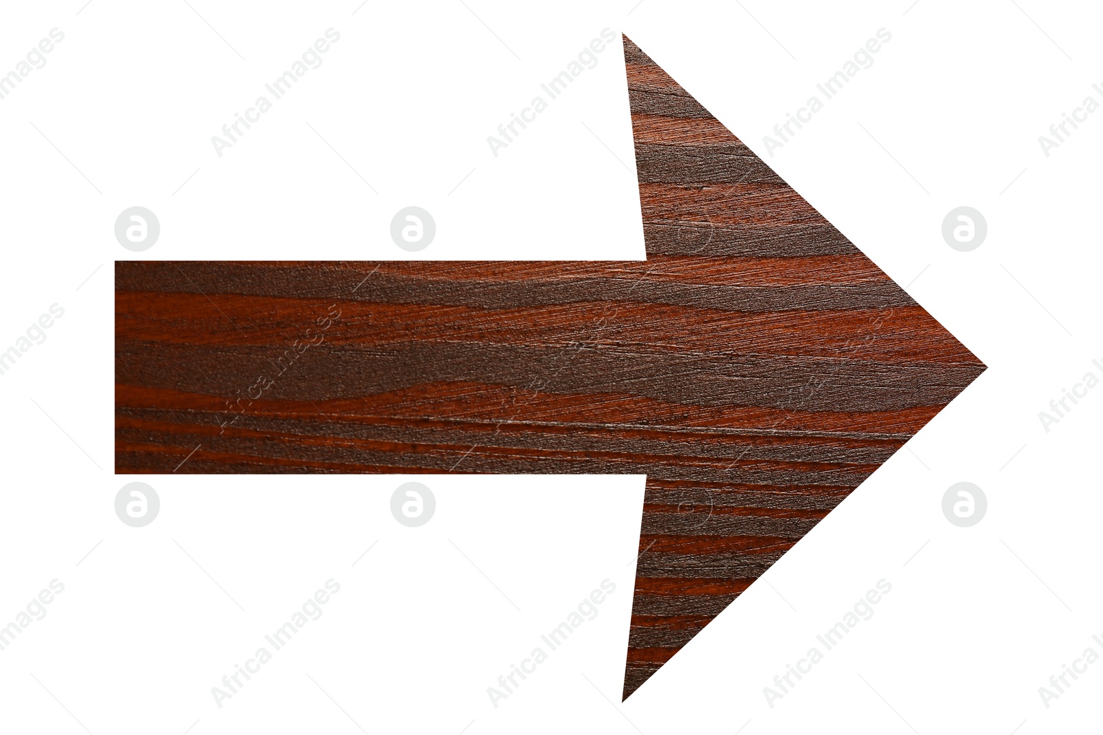 Image of Arrow with wooden texture isolated on white