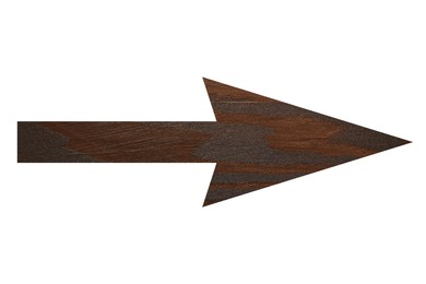 Image of Arrow with wooden texture isolated on white