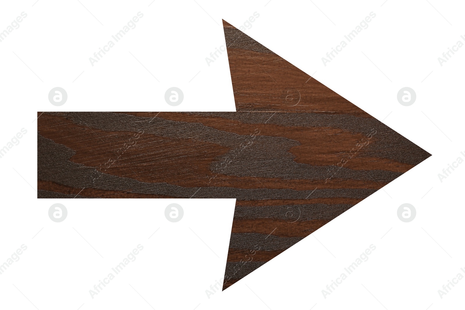 Image of Arrow with wooden texture isolated on white