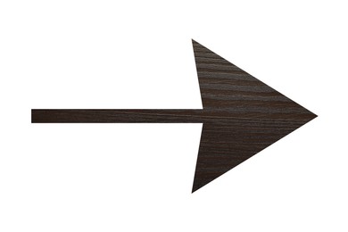 Image of Arrow with wooden texture isolated on white