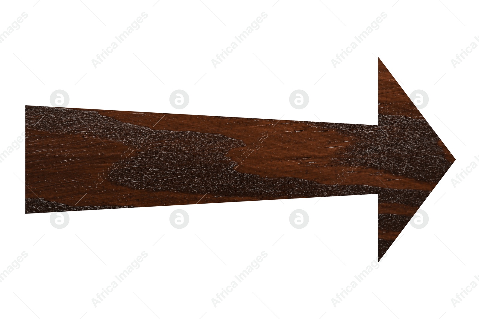 Image of Arrow with wooden texture isolated on white