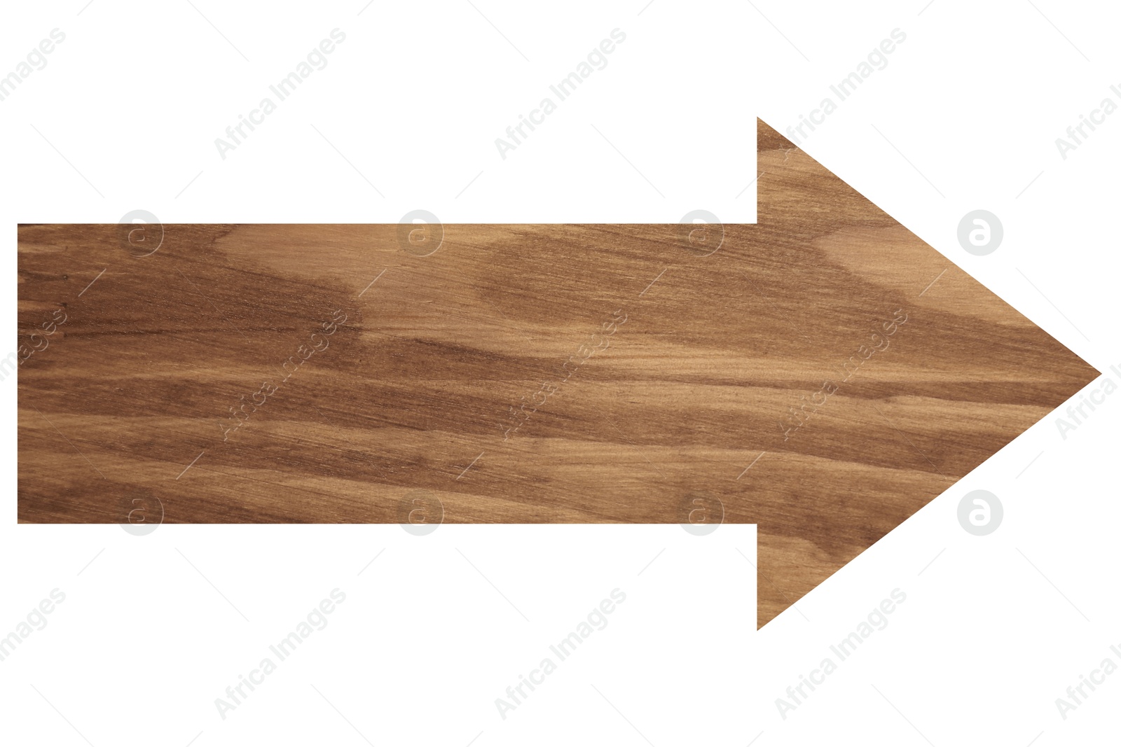 Image of Arrow with wooden texture isolated on white