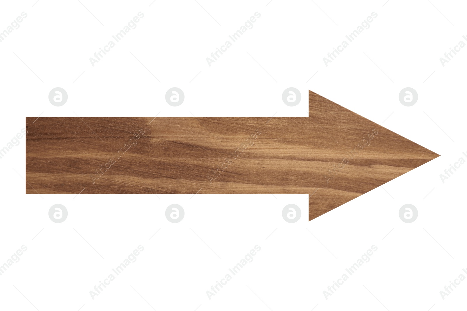 Image of Arrow with wooden texture isolated on white