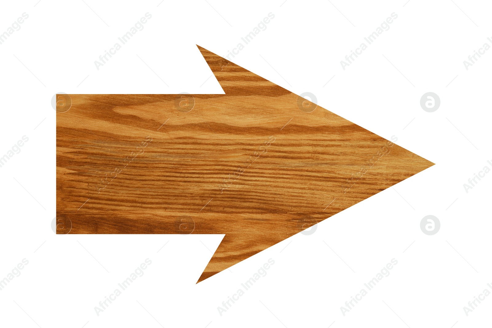 Image of Arrow with wooden texture isolated on white