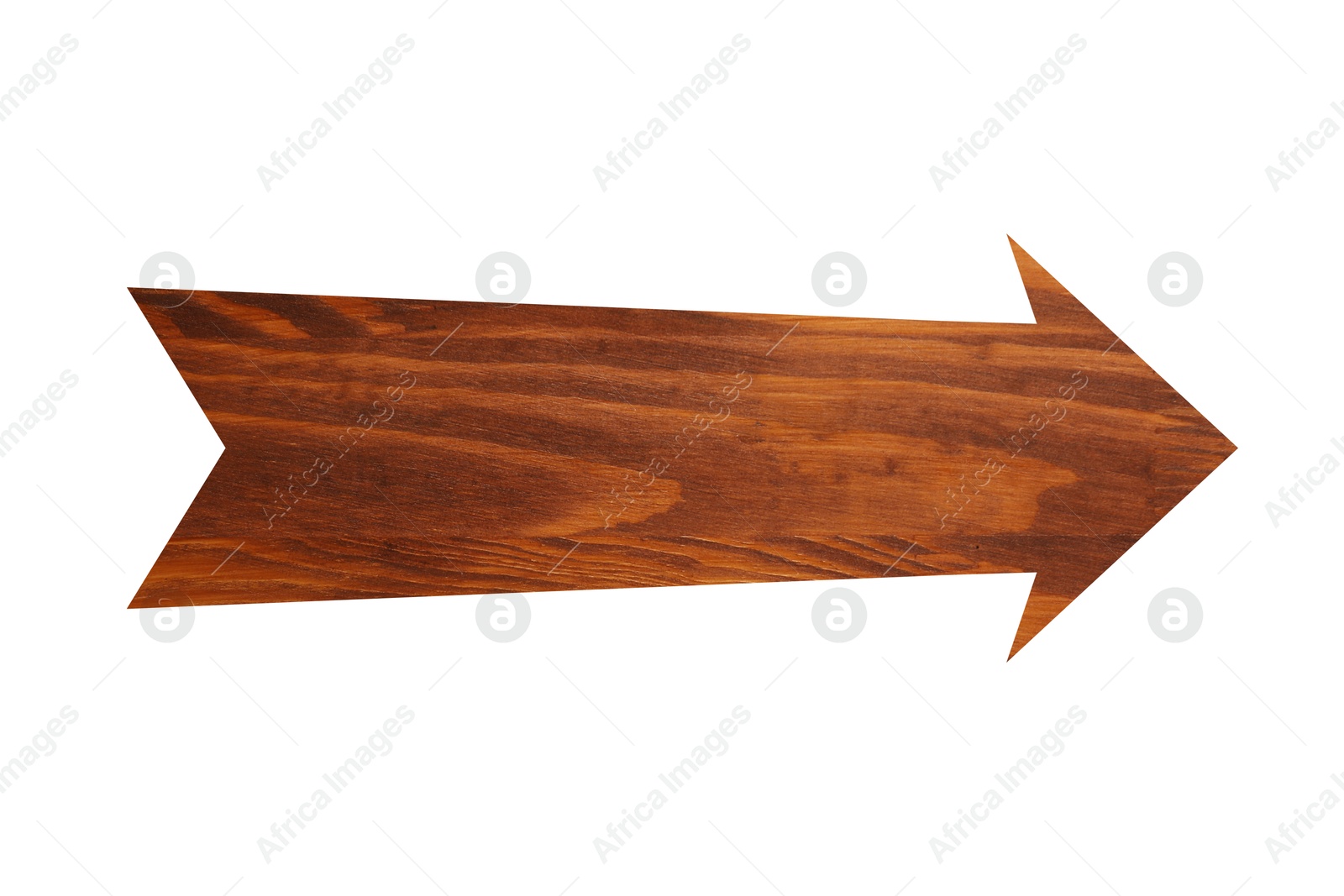 Image of Arrow with wooden texture isolated on white