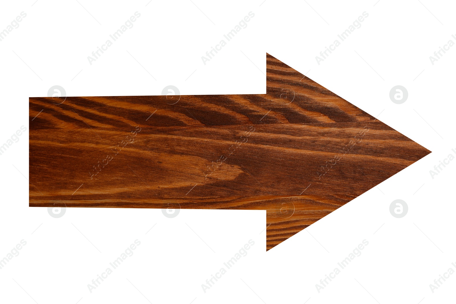 Image of Arrow with wooden texture isolated on white