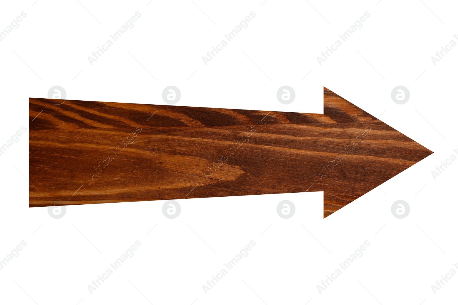 Image of Arrow with wooden texture isolated on white