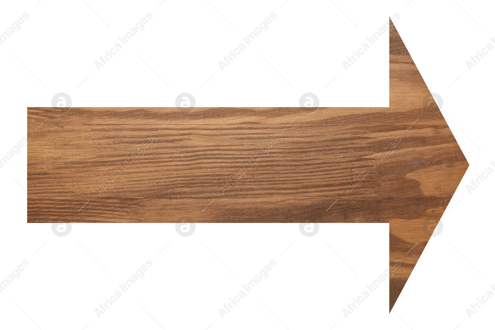 Image of Arrow with wooden texture isolated on white