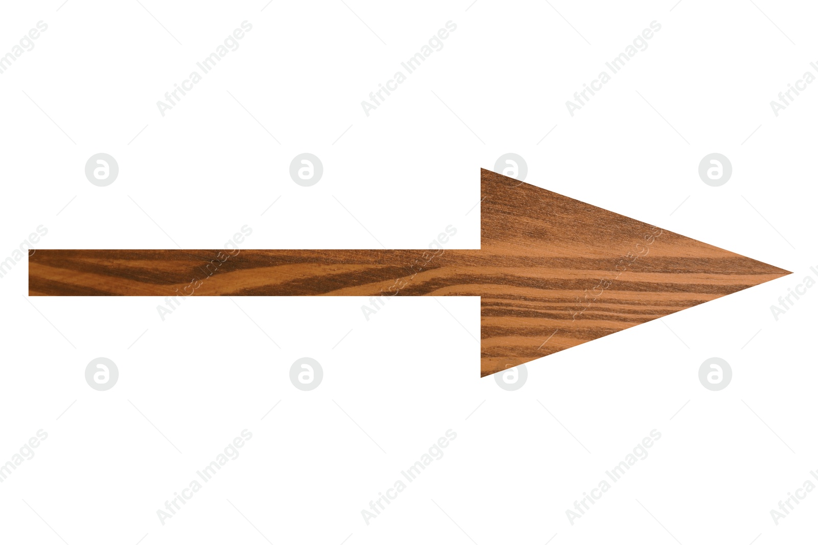 Image of Arrow with wooden texture isolated on white