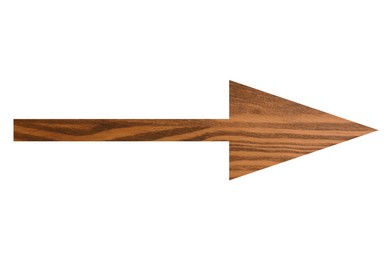 Image of Arrow with wooden texture isolated on white