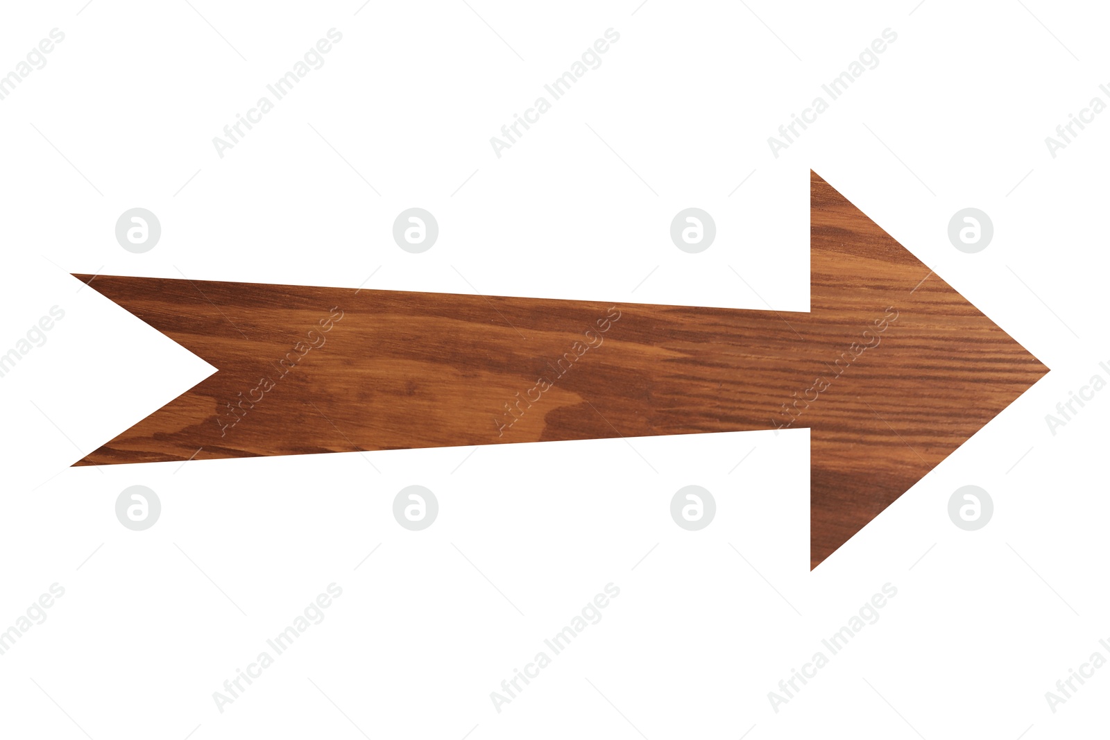 Image of Arrow with wooden texture isolated on white