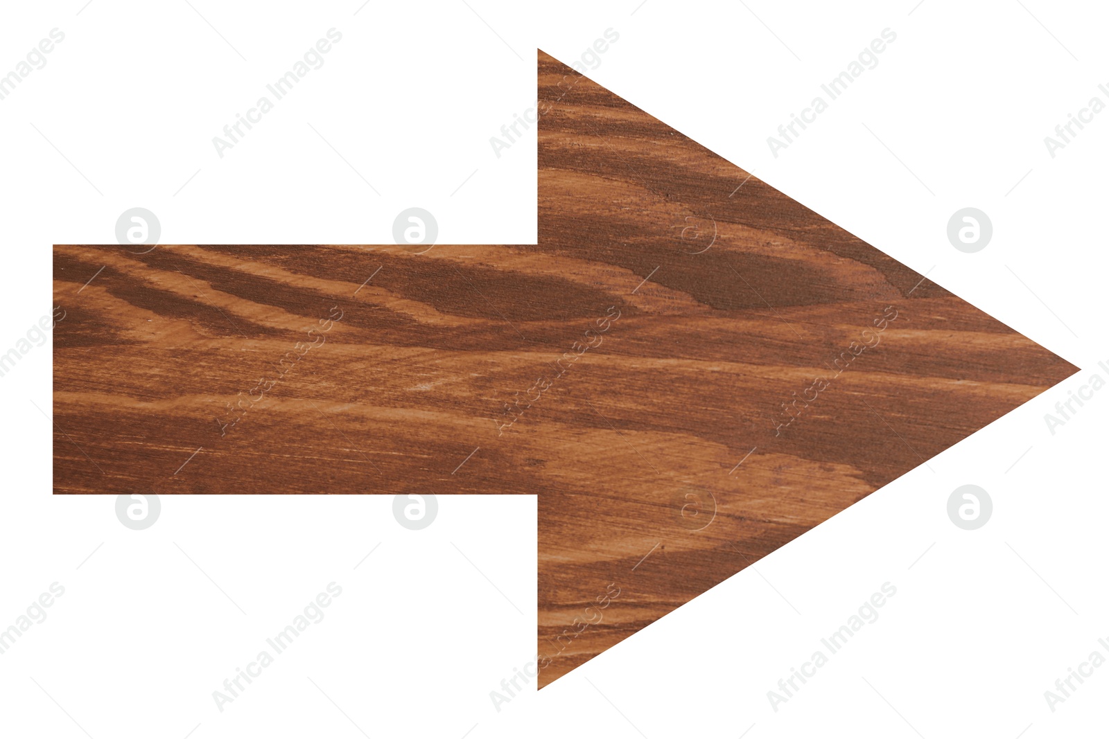 Image of Arrow with wooden texture isolated on white