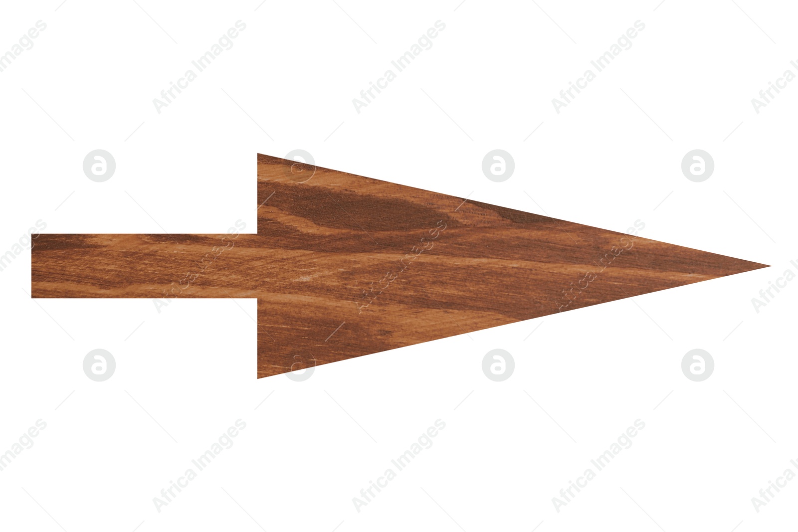 Image of Arrow with wooden texture isolated on white