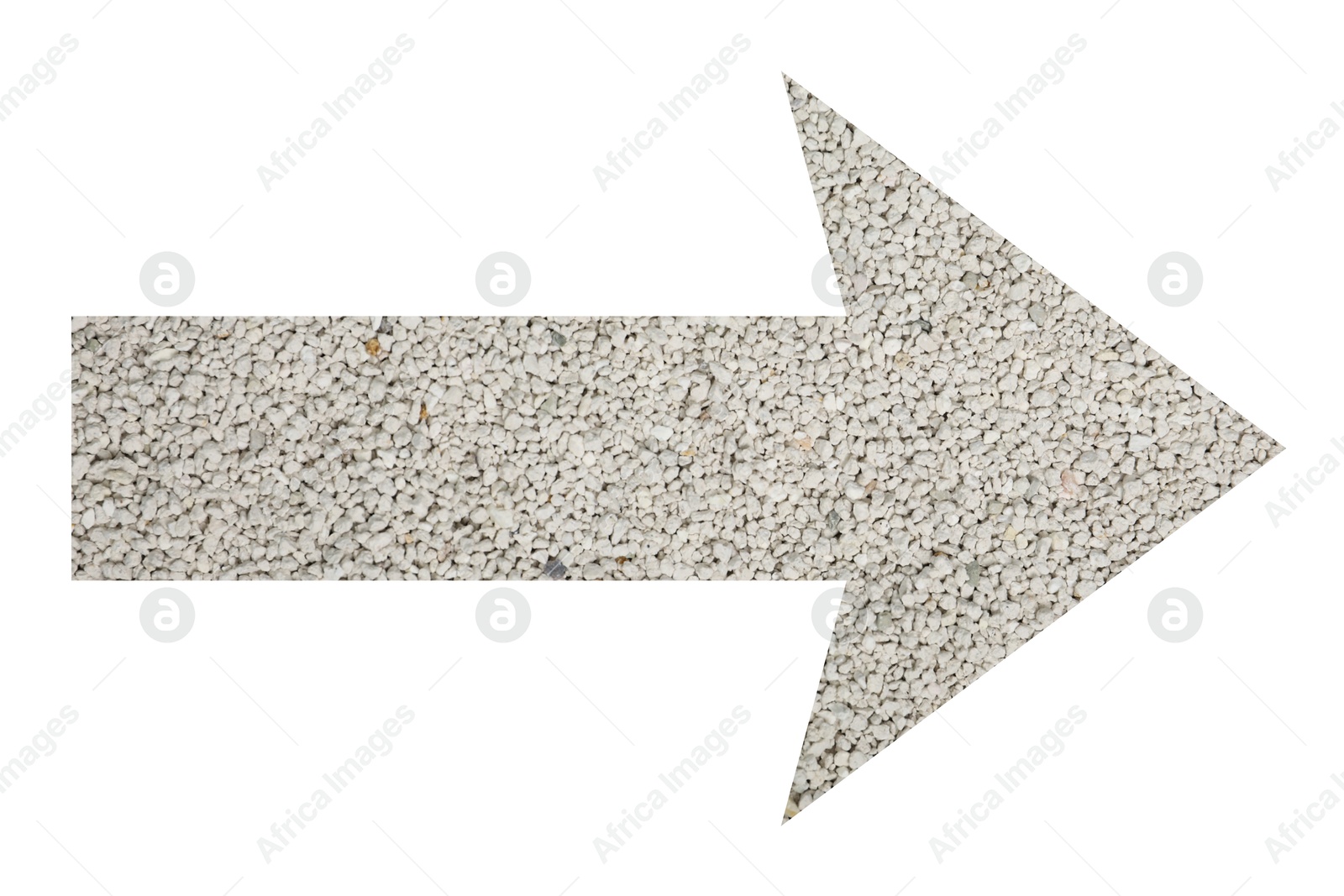 Image of Arrow with texture of granules isolated on white