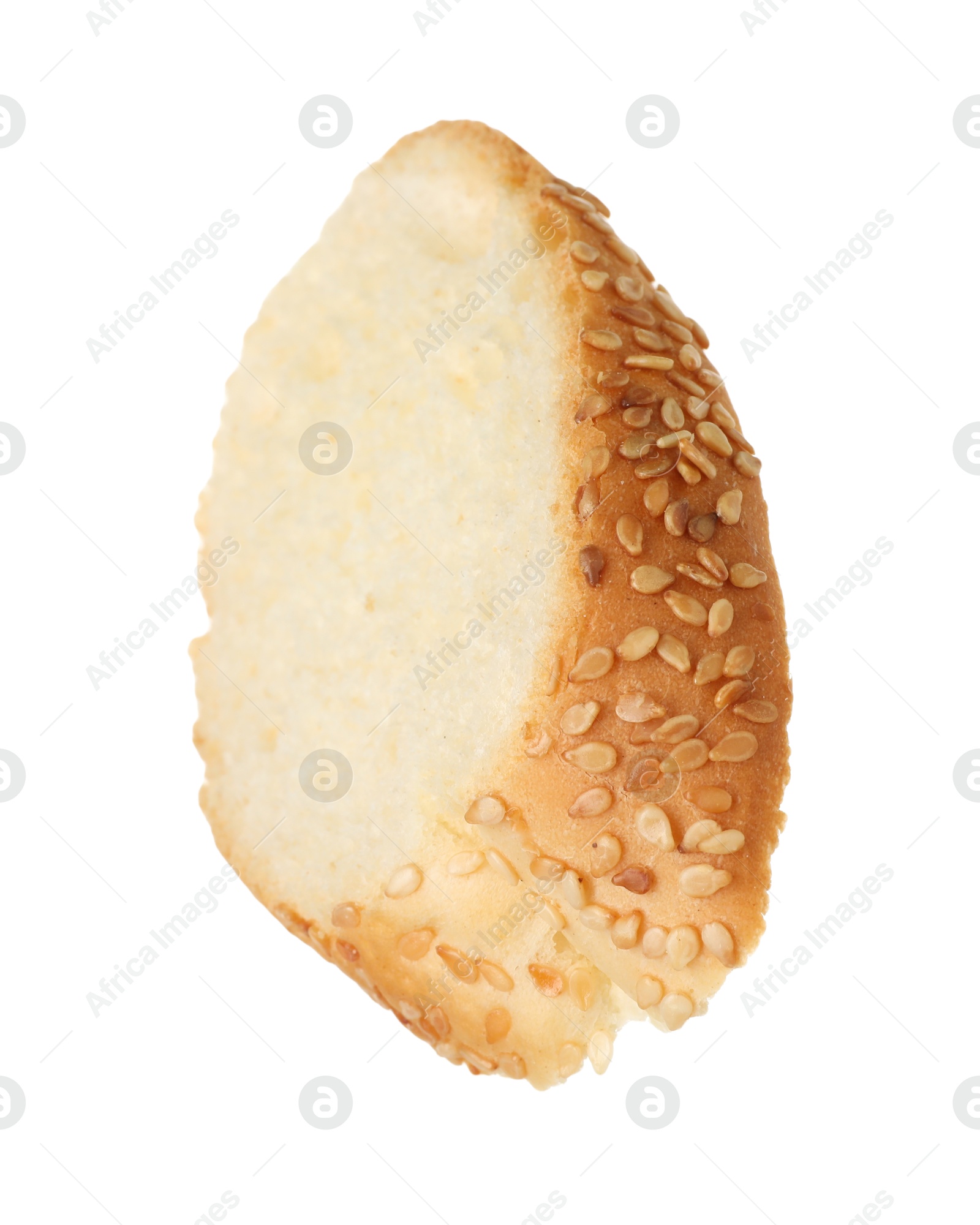 Photo of Piece of fresh baguette isolated on white