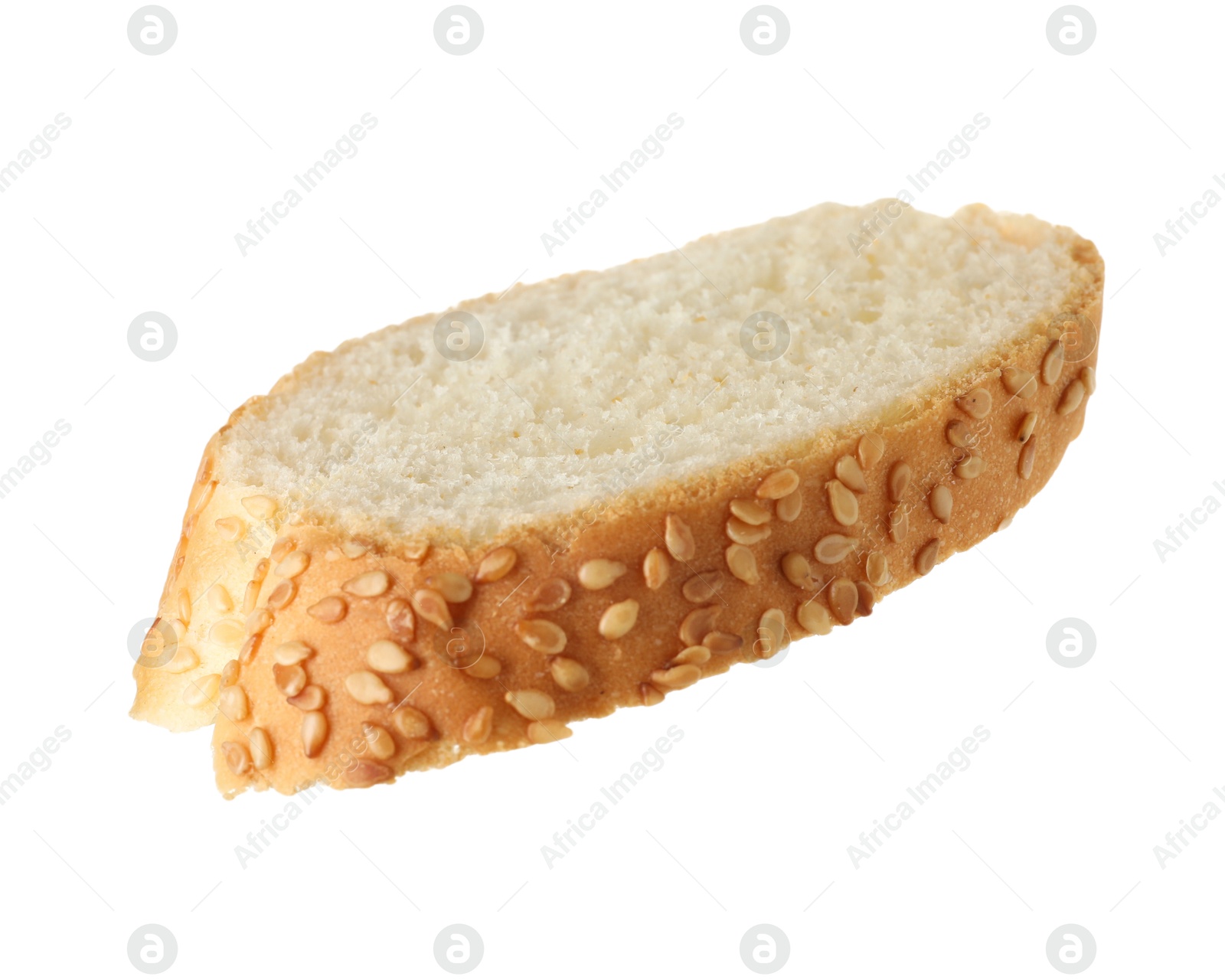 Photo of Piece of fresh baguette isolated on white