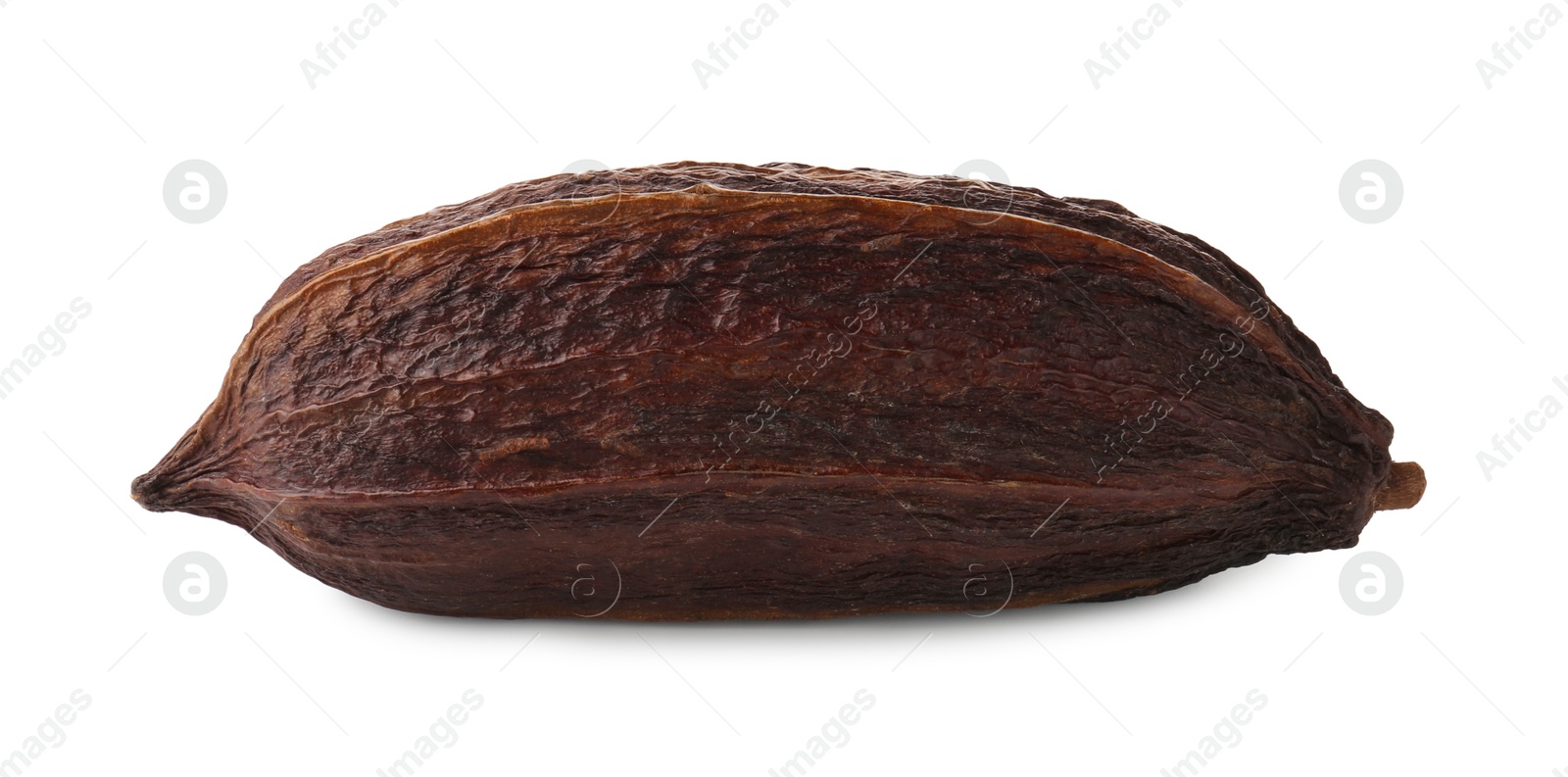 Photo of Whole tropical cocoa pod isolated on white