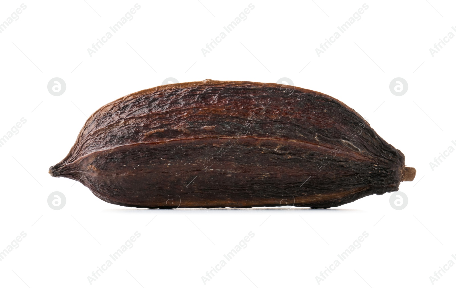 Photo of Whole tropical cocoa pod isolated on white