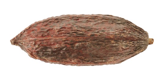 Photo of Cocoa pod isolated on white, top view