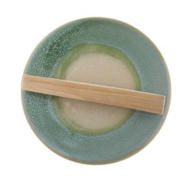 Photo of Palo santo stick on white background, top view