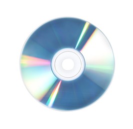 Photo of One shiny compact disc isolated on white