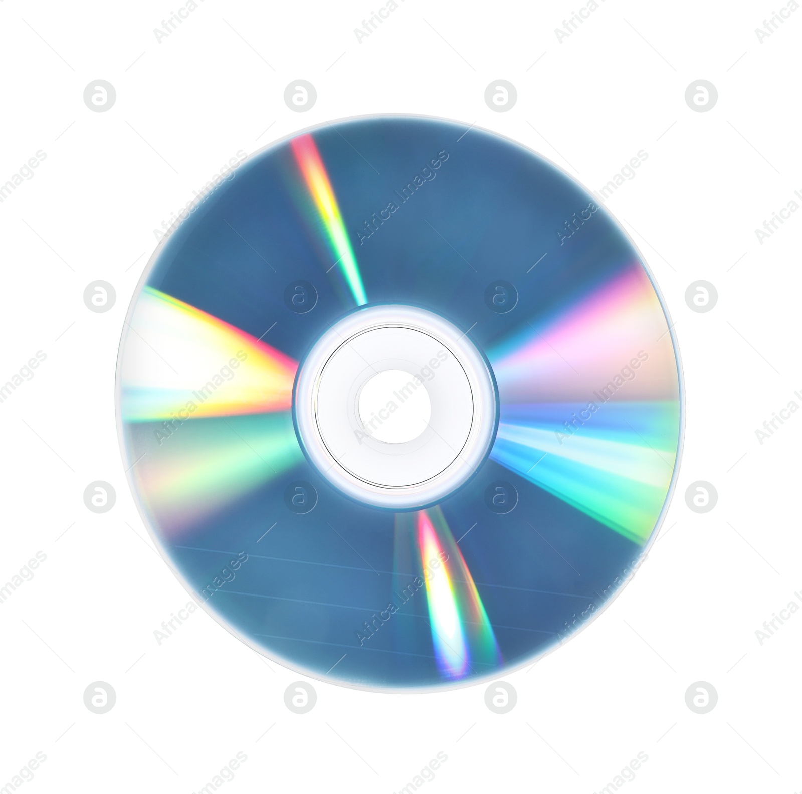 Photo of One shiny compact disc isolated on white