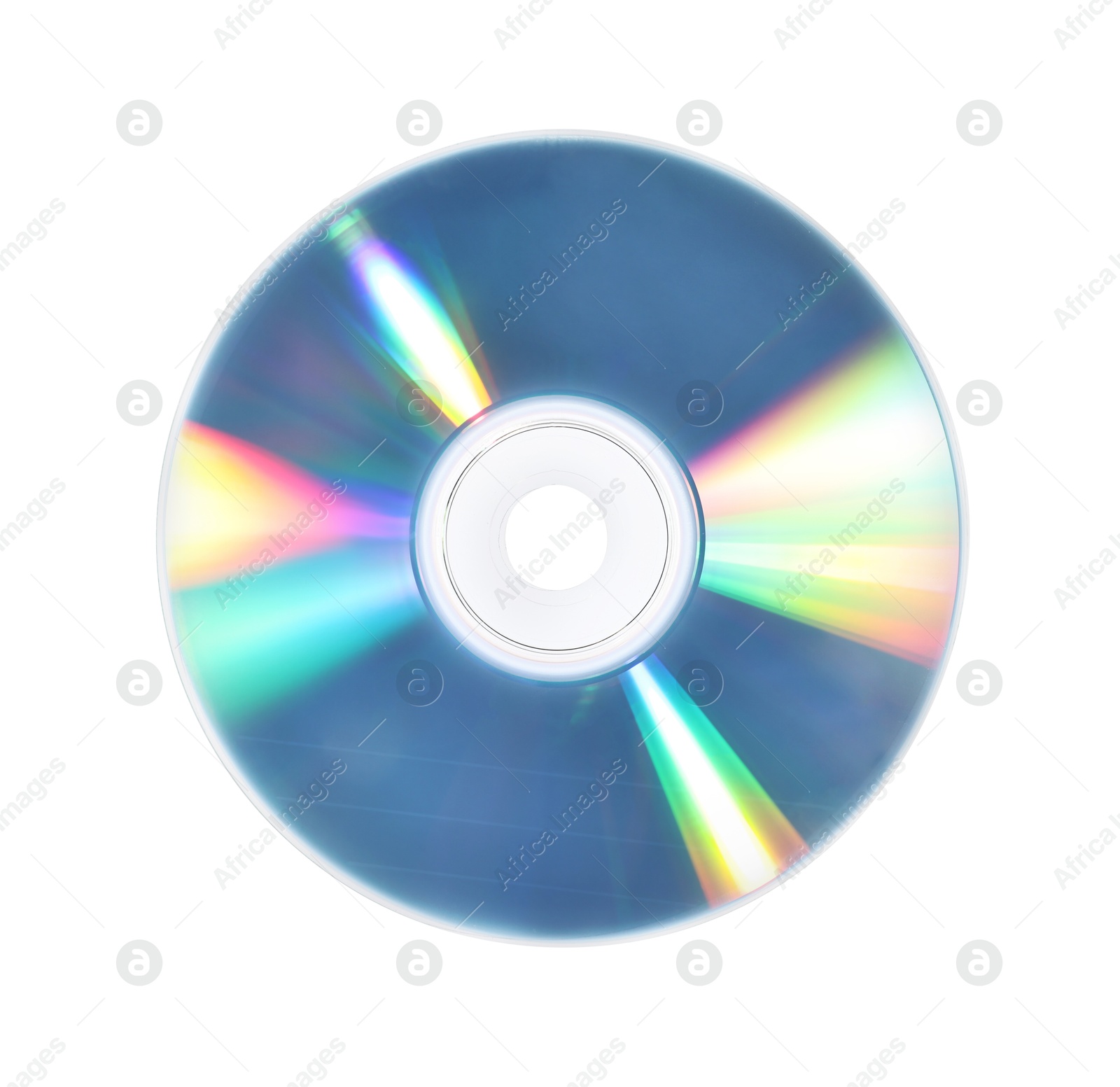 Photo of One shiny compact disc isolated on white