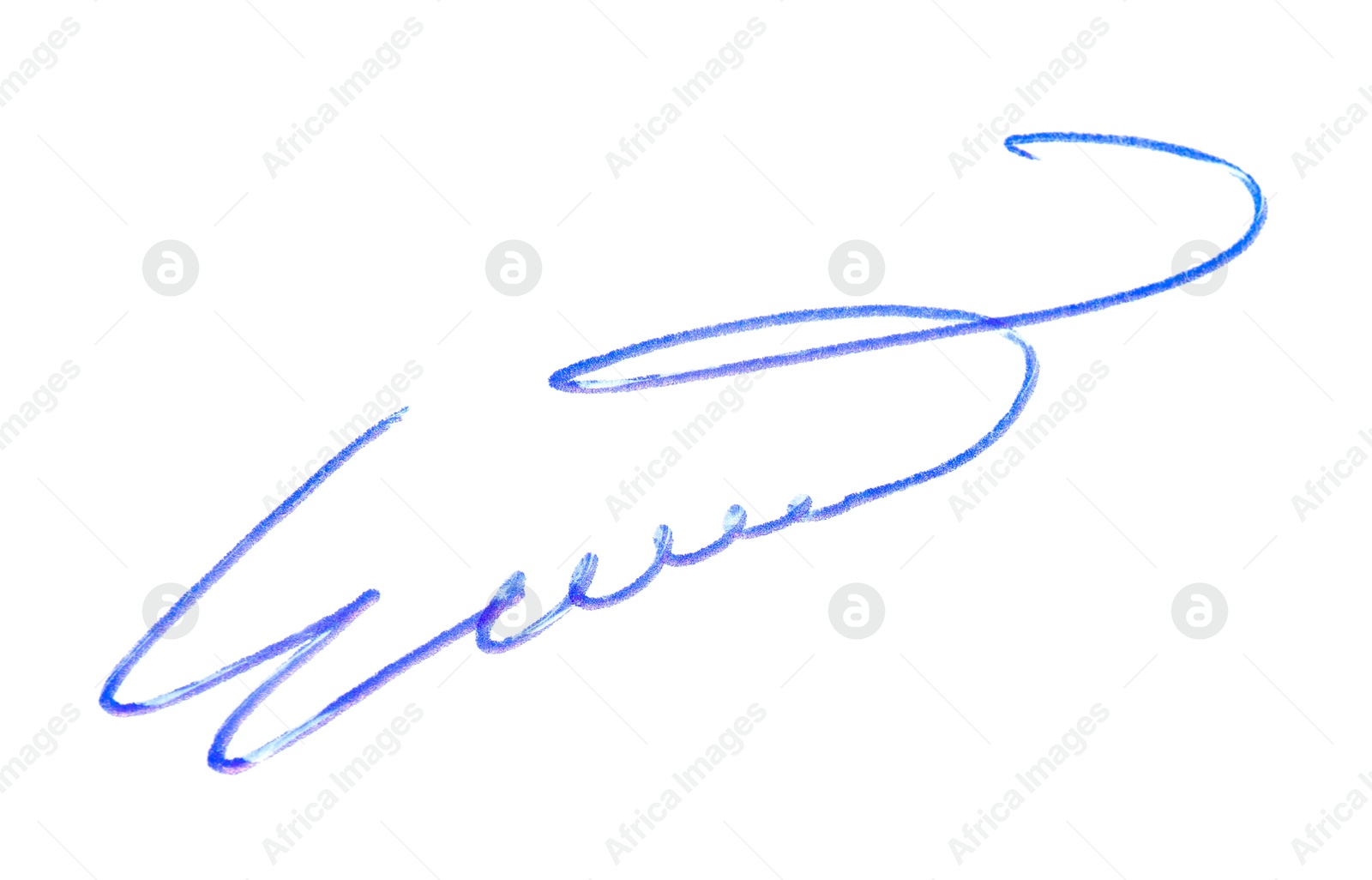 Photo of Beautiful signature made with pen isolated on white, above view