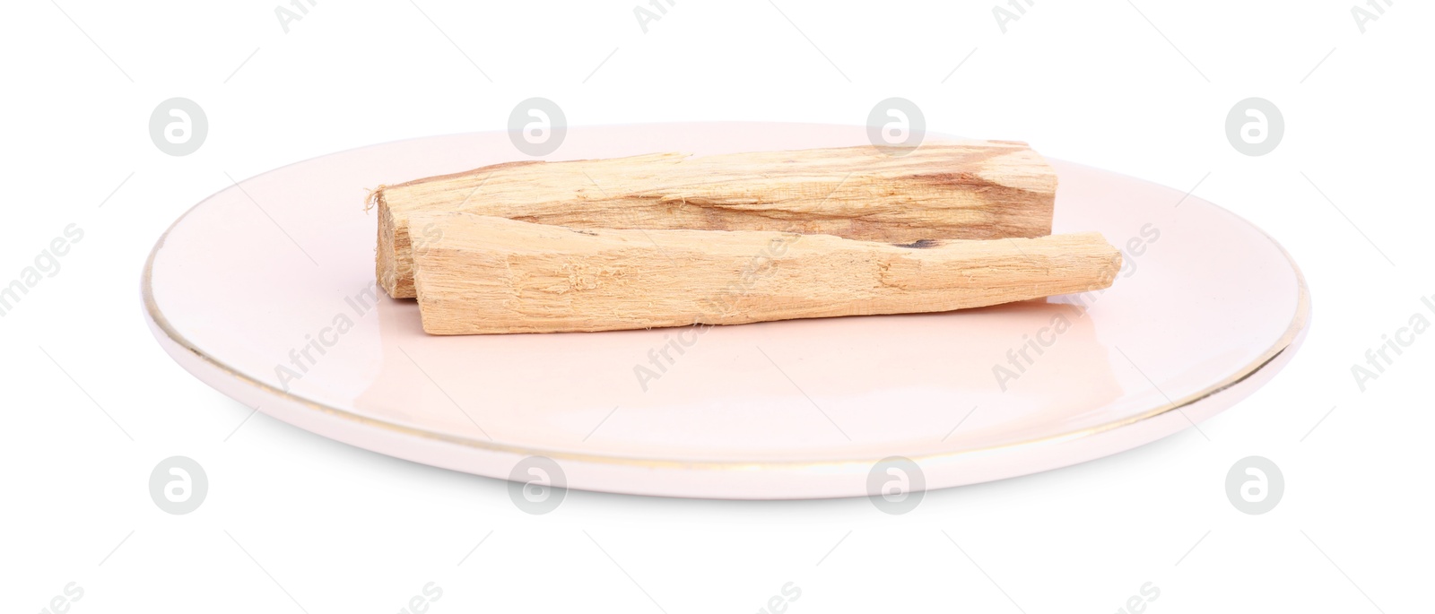 Photo of Two palo santo sticks on white background