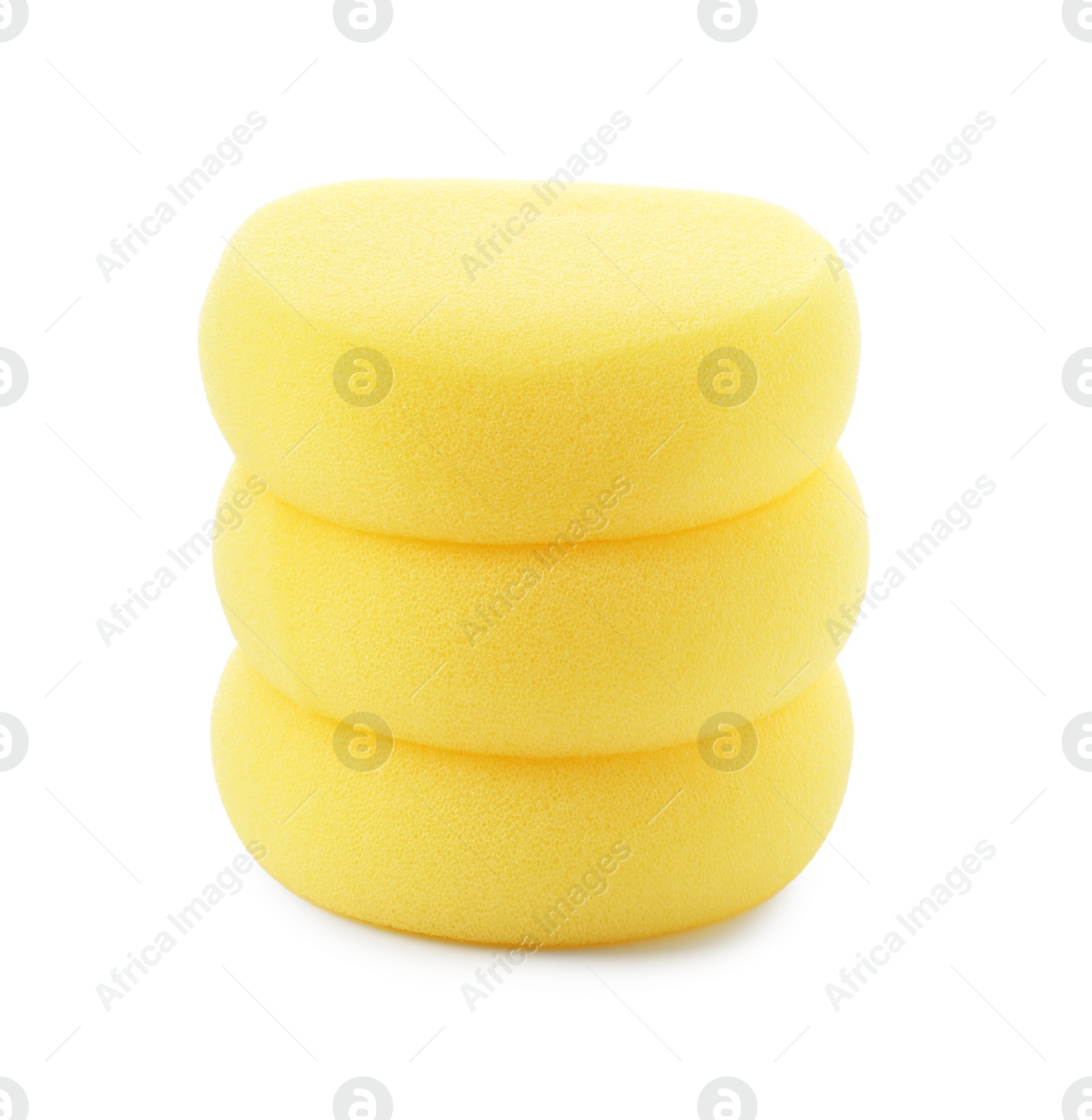 Photo of Yellow sponges for face painting isolated on white