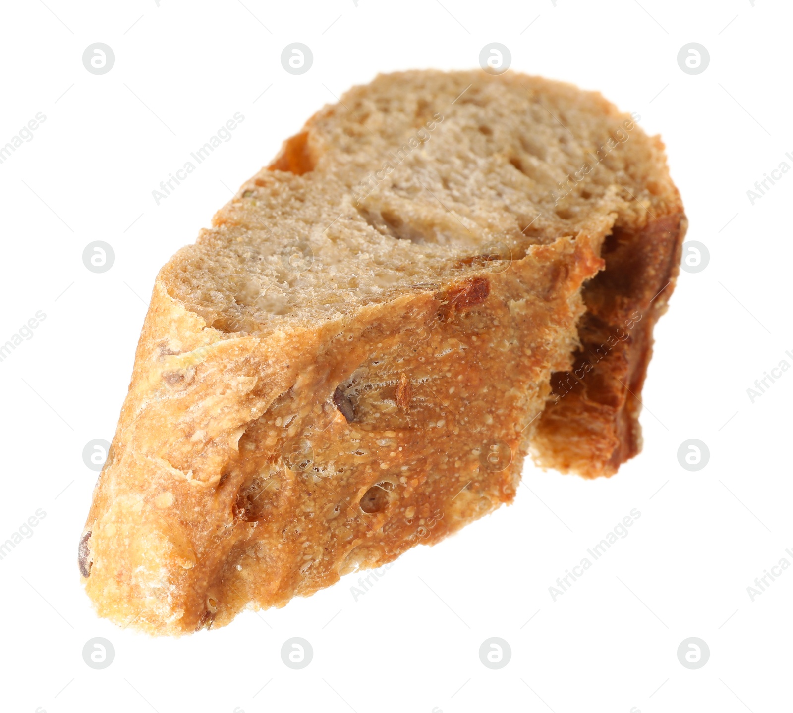 Photo of Piece of fresh baguette isolated on white