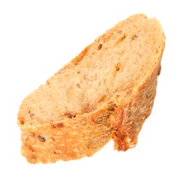 Photo of Piece of fresh baguette isolated on white