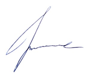 Photo of Beautiful signature made with pen isolated on white, top view