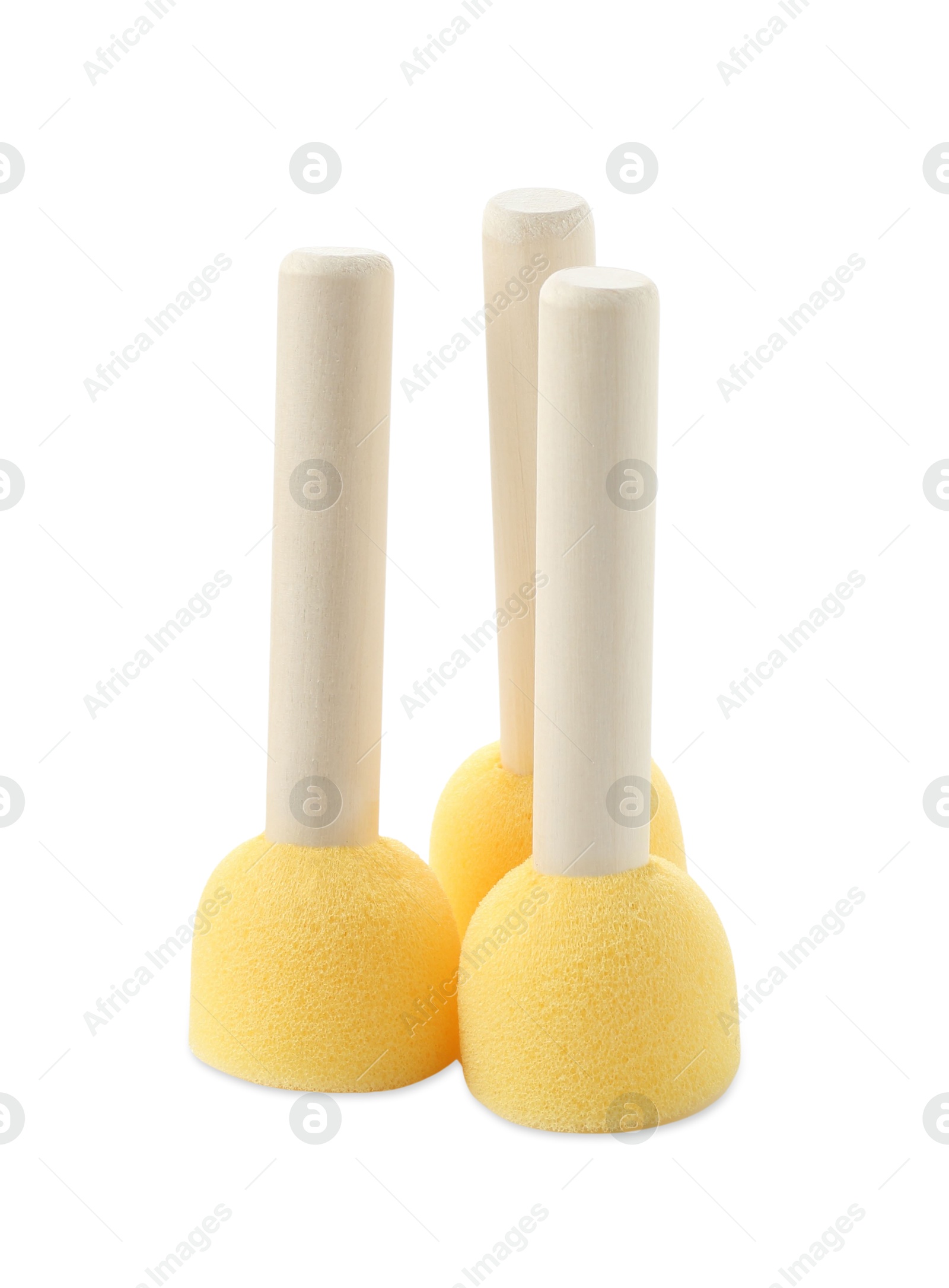 Photo of Three sponges for face painting isolated on white