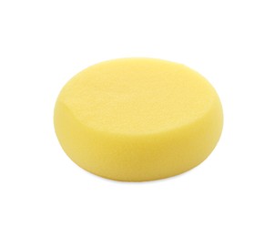 Photo of One yellow sponge for face painting isolated on white