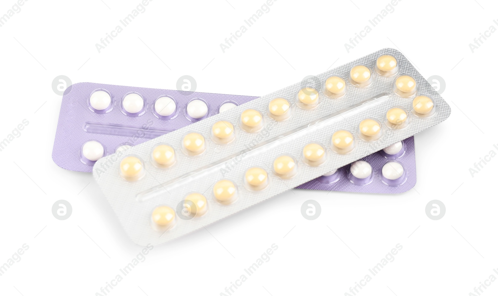 Photo of Blisters of contraceptive pills isolated on white