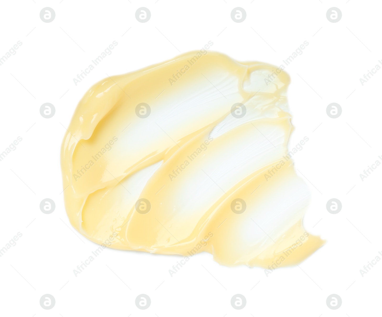 Photo of Cream sample isolated on white, top view