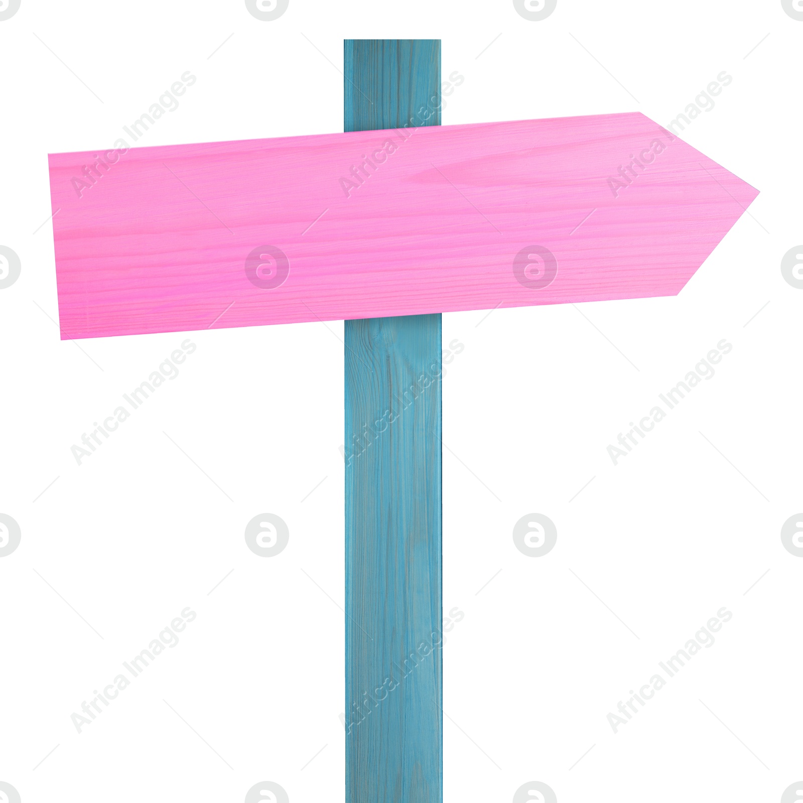 Image of Light blue pole with pink arrow-shaped pointer isolated on white