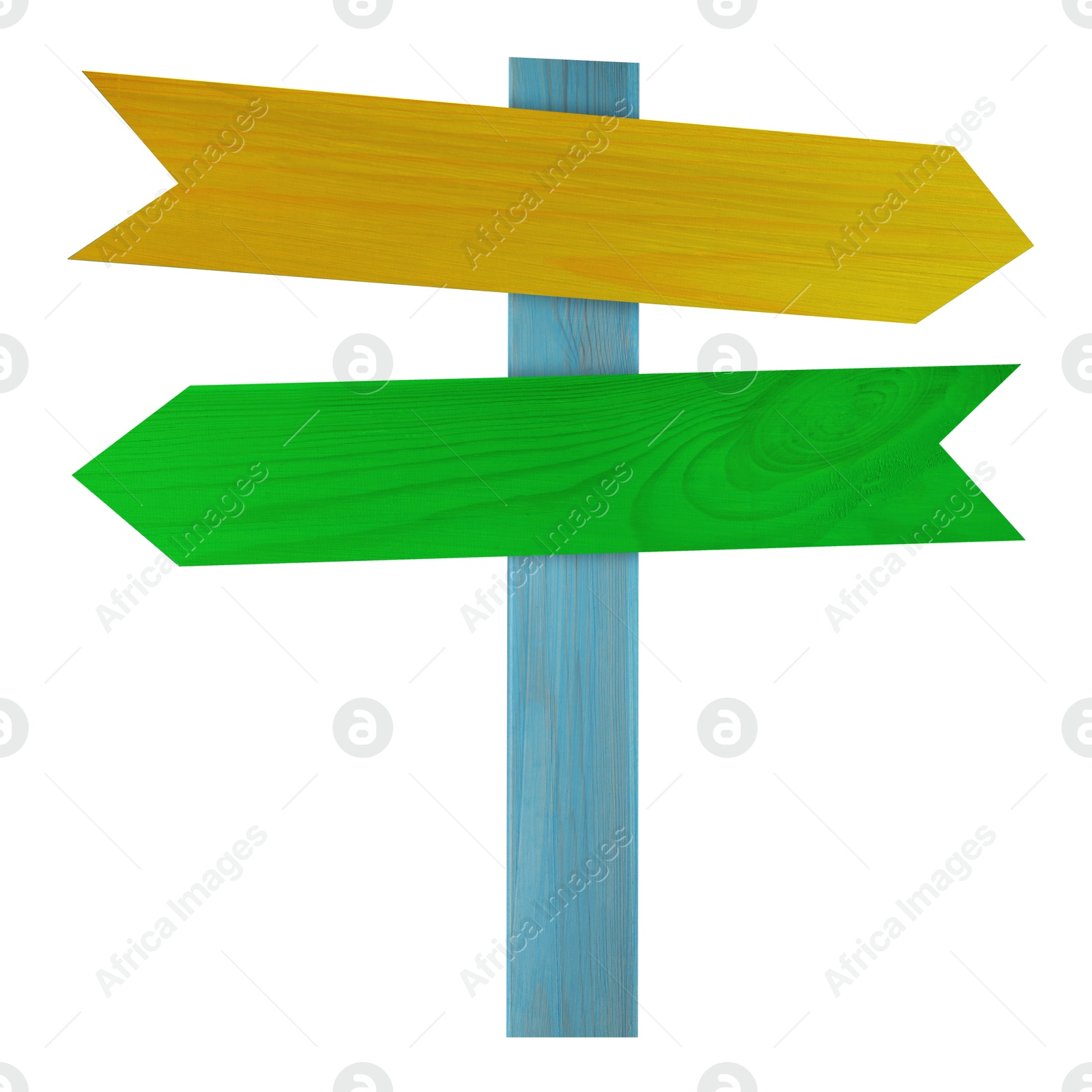 Image of Pole with colorful arrow-shaped pointers isolated on white