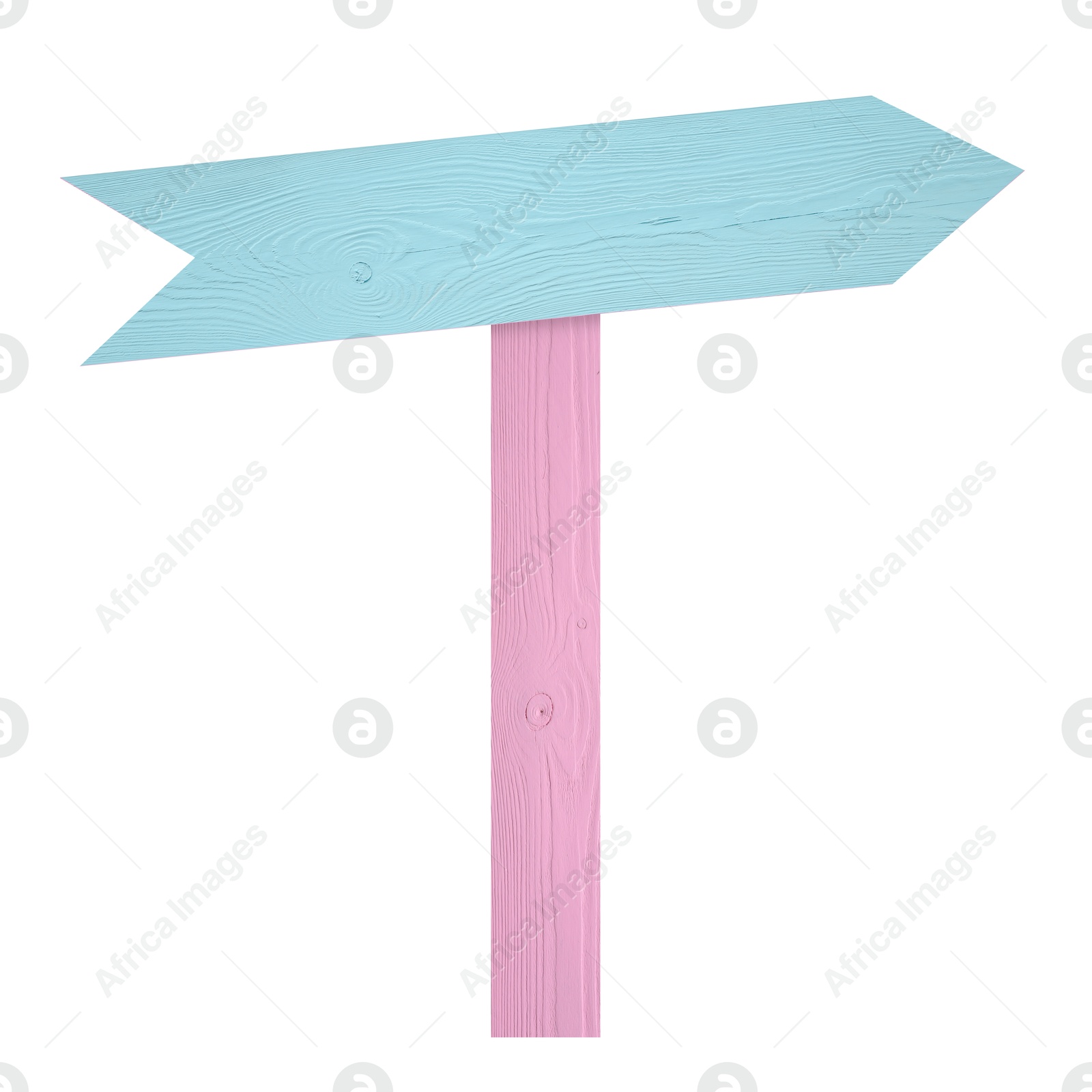 Image of Pink pole with light blue arrow-shaped pointer isolated on white