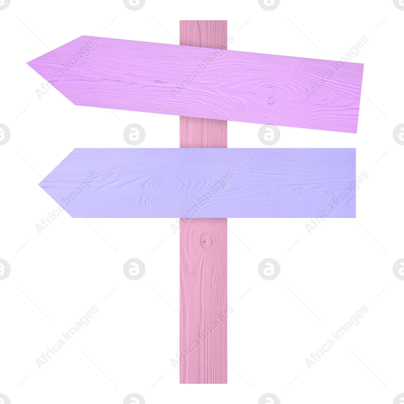 Image of Pole with colorful arrow-shaped pointers isolated on white