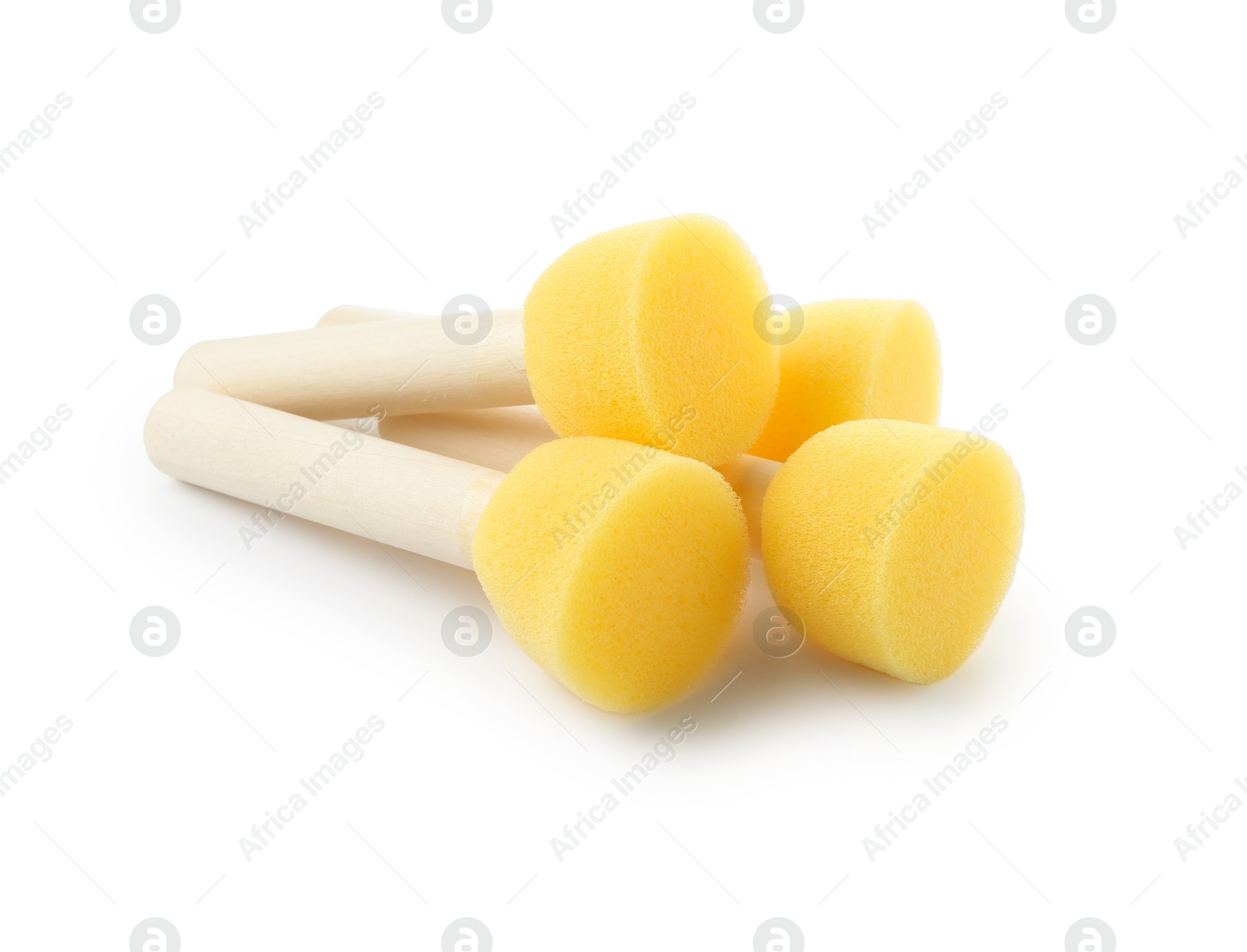 Photo of Many sponges for face painting isolated on white