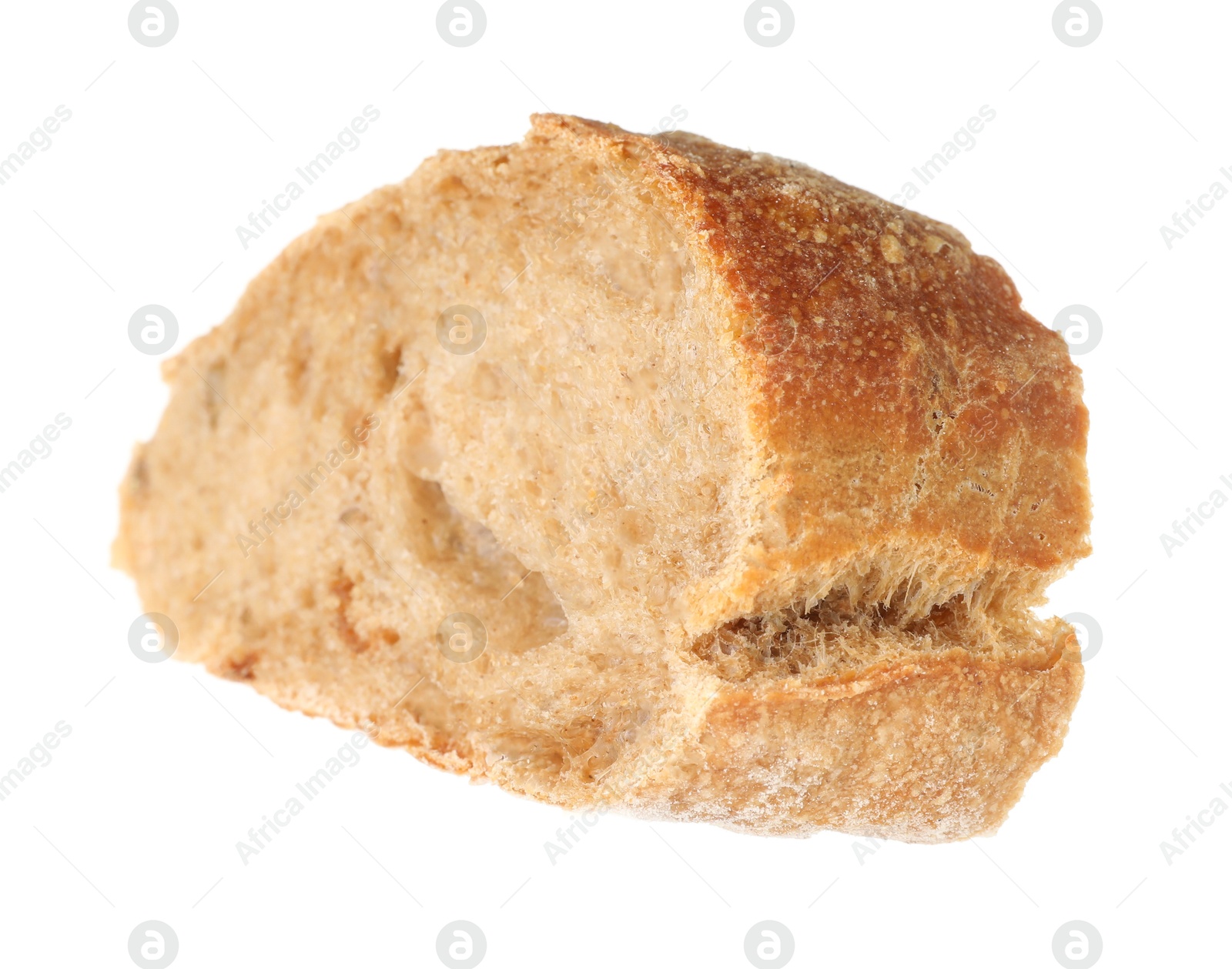 Photo of Piece of fresh baguette isolated on white