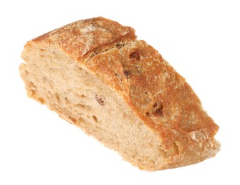 Photo of Piece of fresh baguette isolated on white