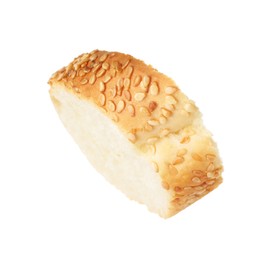 Photo of Piece of fresh baguette isolated on white