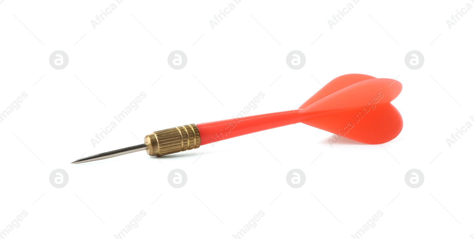 Photo of One red dart arrow isolated on white