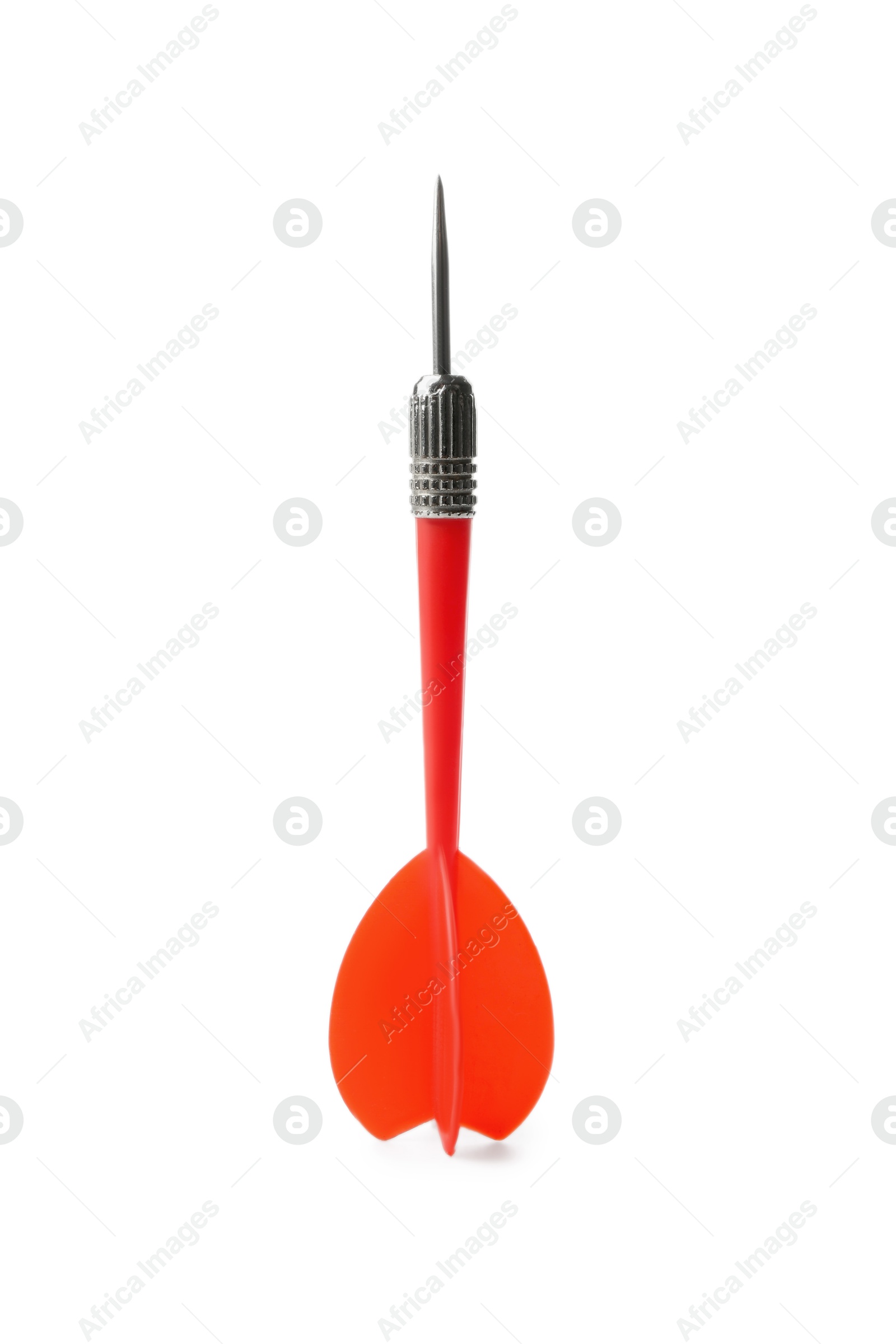 Photo of One red dart arrow isolated on white